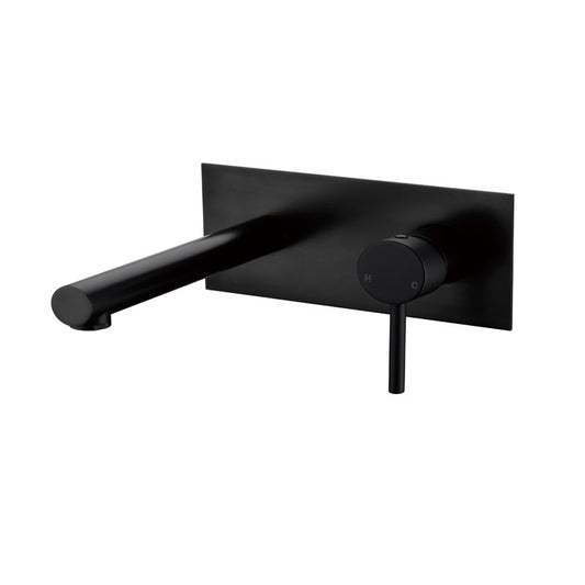 Wall basin/bath mixer with spout